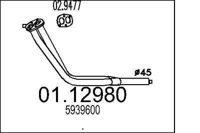 Труба выхлопного газа MTS 01.12980