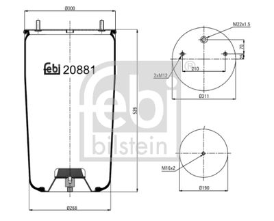Pneimoatsperes spilvens, Pneimopiekare FEBI BILSTEIN 20881