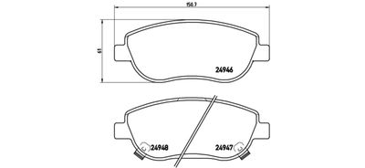 Bremžu uzliku kompl., Disku bremzes BREMBO P 83 115