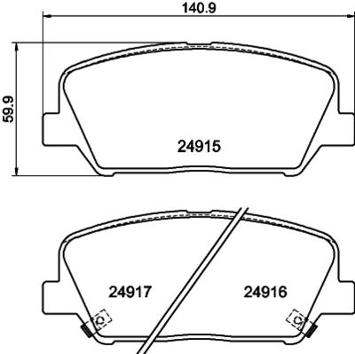 Bremžu uzliku kompl., Disku bremzes HELLA PAGID 8DB 355 020-591
