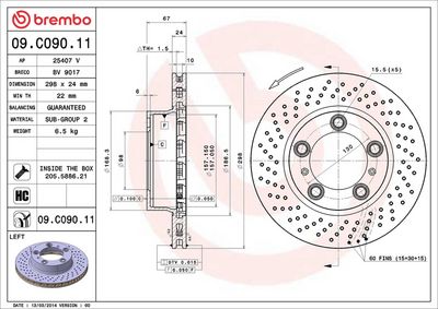 Bremžu diski BREMBO 09.C090.11
