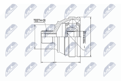 Шарнирный комплект, приводной вал NTY NPZ-VW-003
