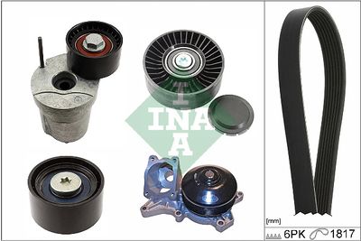 Водяной насос + комплект ручейковых ремней Schaeffler INA 529 0368 30