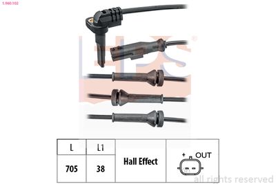 Датчик, частота вращения колеса EPS 1.960.102