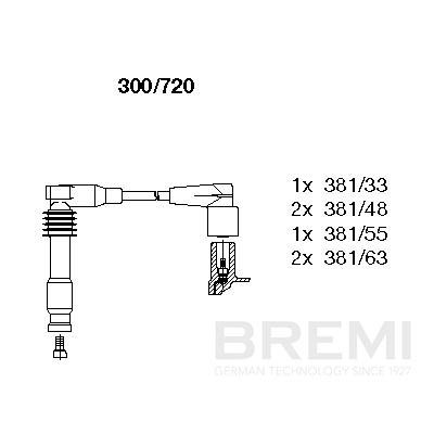 Комплект проводов зажигания BREMI 300/720