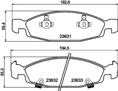 HELLA PAGID 8DB355009881 Bremžu uzliku kompl