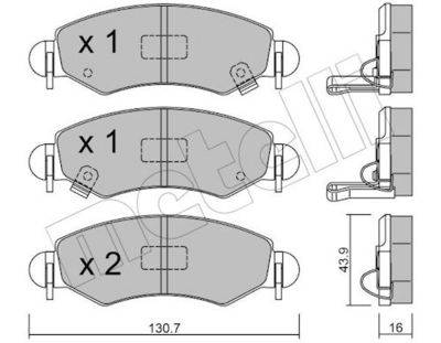 Комплект тормозных колодок, дисковый тормоз METELLI 22-0339-1