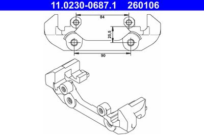 Кронштейн, корпус скобы тормоза ATE 11.0230-0687.1