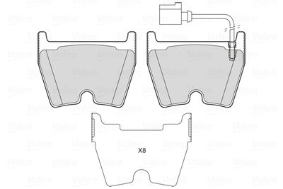 Bremžu uzliku kompl., Disku bremzes VALEO 601757