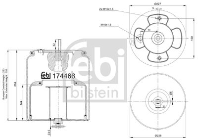 Pneimoatsperes spilvens, Pneimopiekare FEBI BILSTEIN 174466