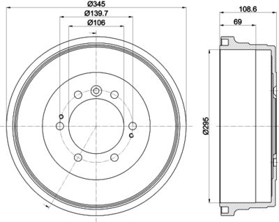 Bremžu trumulis HELLA PAGID 8DT 355 302-921