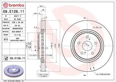 Bremžu diski BREMBO 09.E126.11