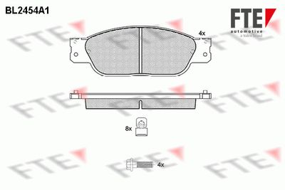 Bremžu uzliku kompl., Disku bremzes FTE 9011036