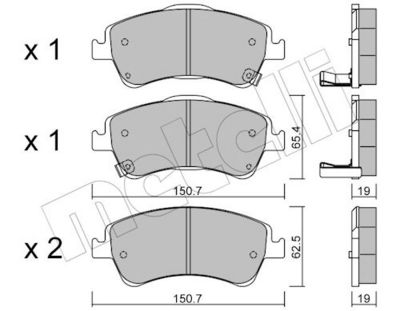 Bremžu uzliku kompl., Disku bremzes METELLI 22-0795-0