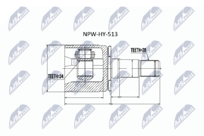 Шарнирный комплект, приводной вал NTY NPW-HY-513