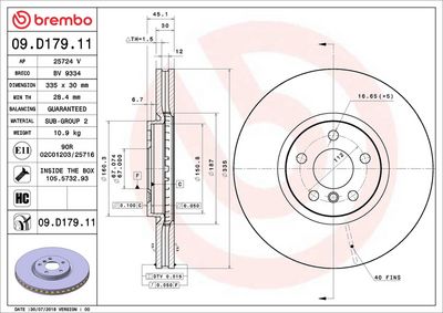 Bremžu diski BREMBO 09.D179.11