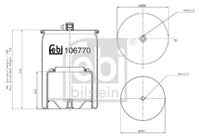 Pneimoatsperes spilvens, Pneimopiekare FEBI BILSTEIN 106770