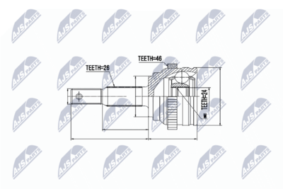 Шарнирный комплект, приводной вал NTY NPZ-CH-006