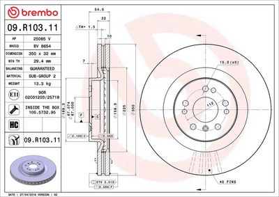 Тормозной диск BREMBO 09.R103.11
