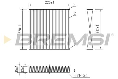 Фильтр, воздух во внутренном пространстве BREMSI FC0973C