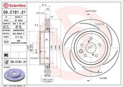 Тормозной диск BREMBO 09.C181.21