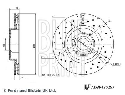 Тормозной диск BLUE PRINT ADBP430257
