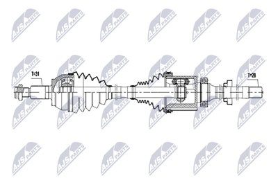 Piedziņas vārpsta NTY NPW-LR-050