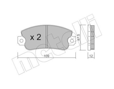 Комплект тормозных колодок, дисковый тормоз METELLI 22-1405-0