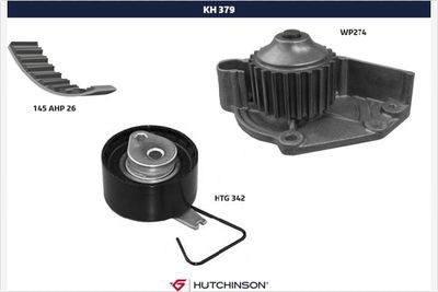 Ūdenssūknis + Zobsiksnas komplekts HUTCHINSON KH 379WP274