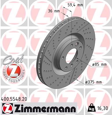 Bremžu diski ZIMMERMANN 400.5548.20