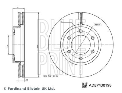 Тормозной диск BLUE PRINT ADBP430198