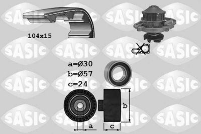 Ūdenssūknis + Zobsiksnas komplekts SASIC 3906098