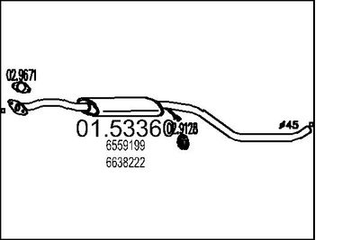 Средний глушитель выхлопных газов MTS 01.53360