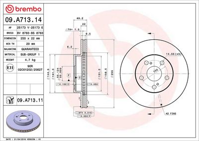 Bremžu diski BREMBO 09.A713.11