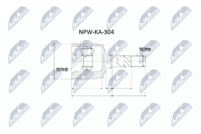 Шарнирный комплект, приводной вал NTY NPW-KA-304