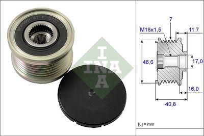 Механизм свободного хода генератора Schaeffler INA 535 0080 10
