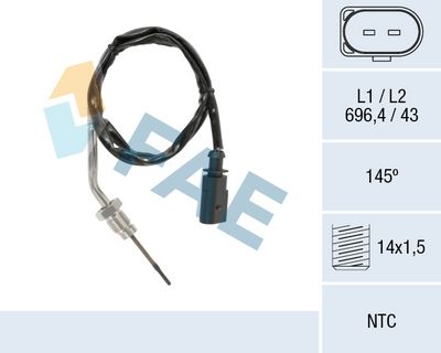 Датчик, температура выхлопных газов FAE 68639