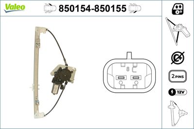 Stikla pacelšanas mehānisms VALEO 850154