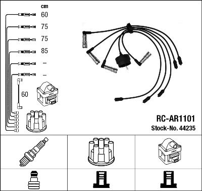 Augstsprieguma vadu komplekts NGK 44235