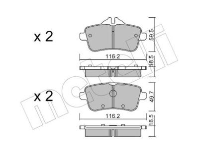 Комплект тормозных колодок, дисковый тормоз METELLI 22-0968-0