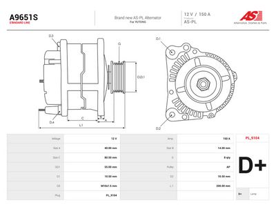 Ģenerators AS-PL A9651S