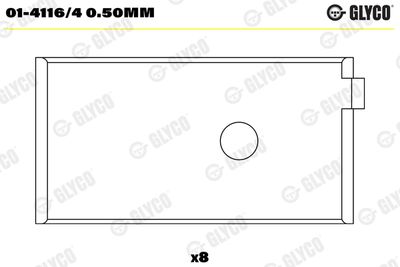 Шатунный подшипник GLYCO 01-4116/4 0.50mm