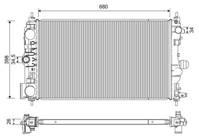 Радиатор, охлаждение двигателя VALEO 701229