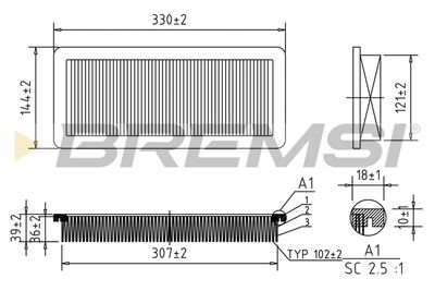 Воздушный фильтр BREMSI FA1037