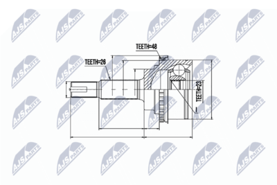 Šarnīru komplekts, Piedziņas vārpsta NTY NPZ-TY-075