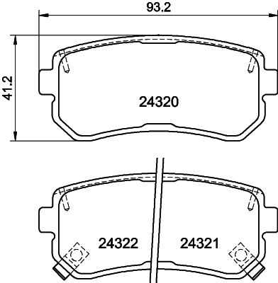 Bremžu uzliku kompl., Disku bremzes HELLA PAGID 8DB 355 006-961