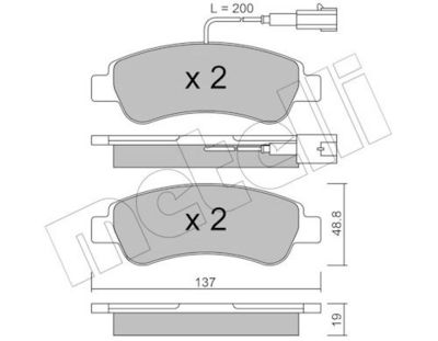 Комплект тормозных колодок, дисковый тормоз METELLI 22-0710-1