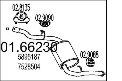 Глушитель выхлопных газов конечный MTS 01.66230