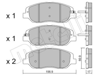 Bremžu uzliku kompl., Disku bremzes METELLI 22-1031-0