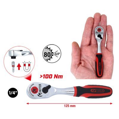 Uzgriežņu atslēga ar pārslēdzamu sprūdmehānismu KS TOOLS 935.1495